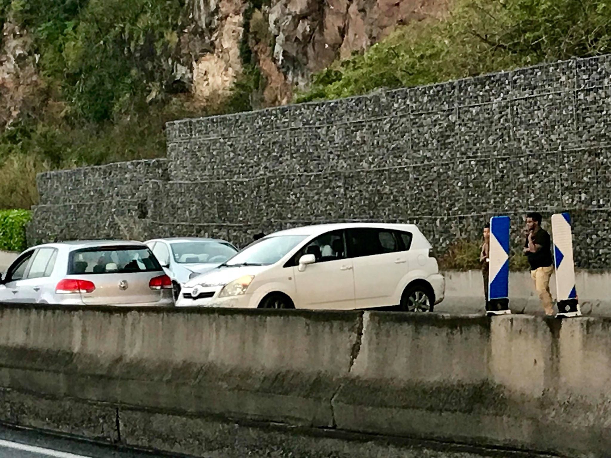 Carambolage entre trois voitures sur la route du littoral