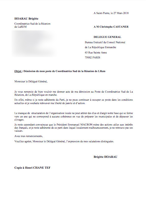 Deux démissions dans les rangs de La République en marche Réunion
