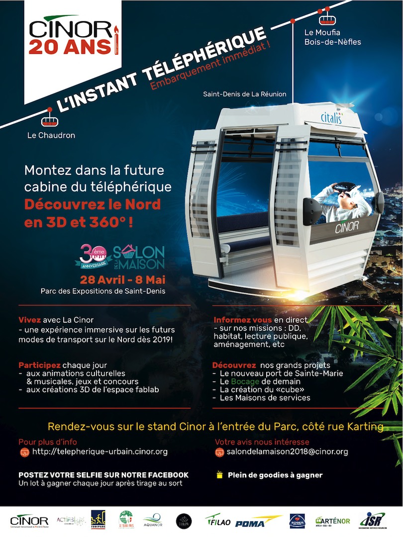 Salon de la Maison : une cabine du téléphérique sur le stand de la Cinor