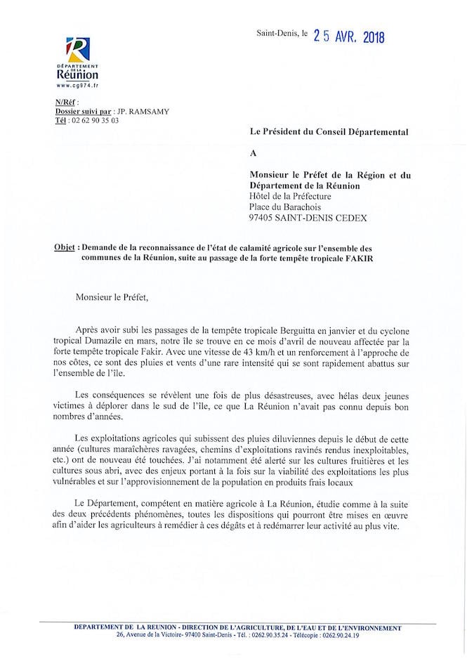 Le département demande la reconnaissance de l'état de calamité agricole