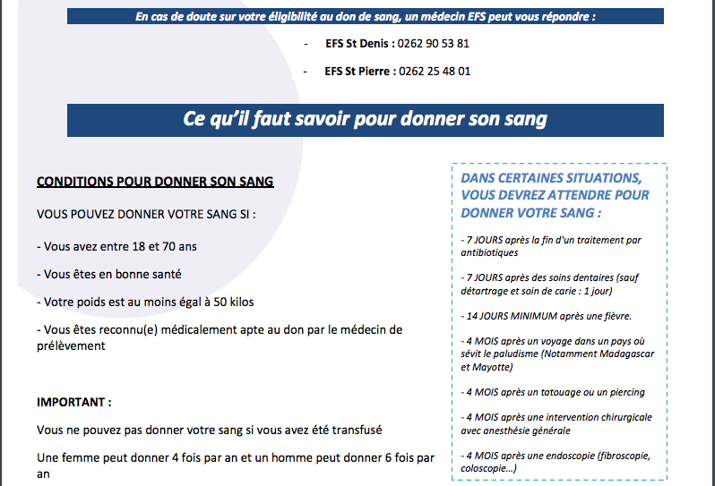 Réserves fragiles: Appel aux donneurs des groupes O et B