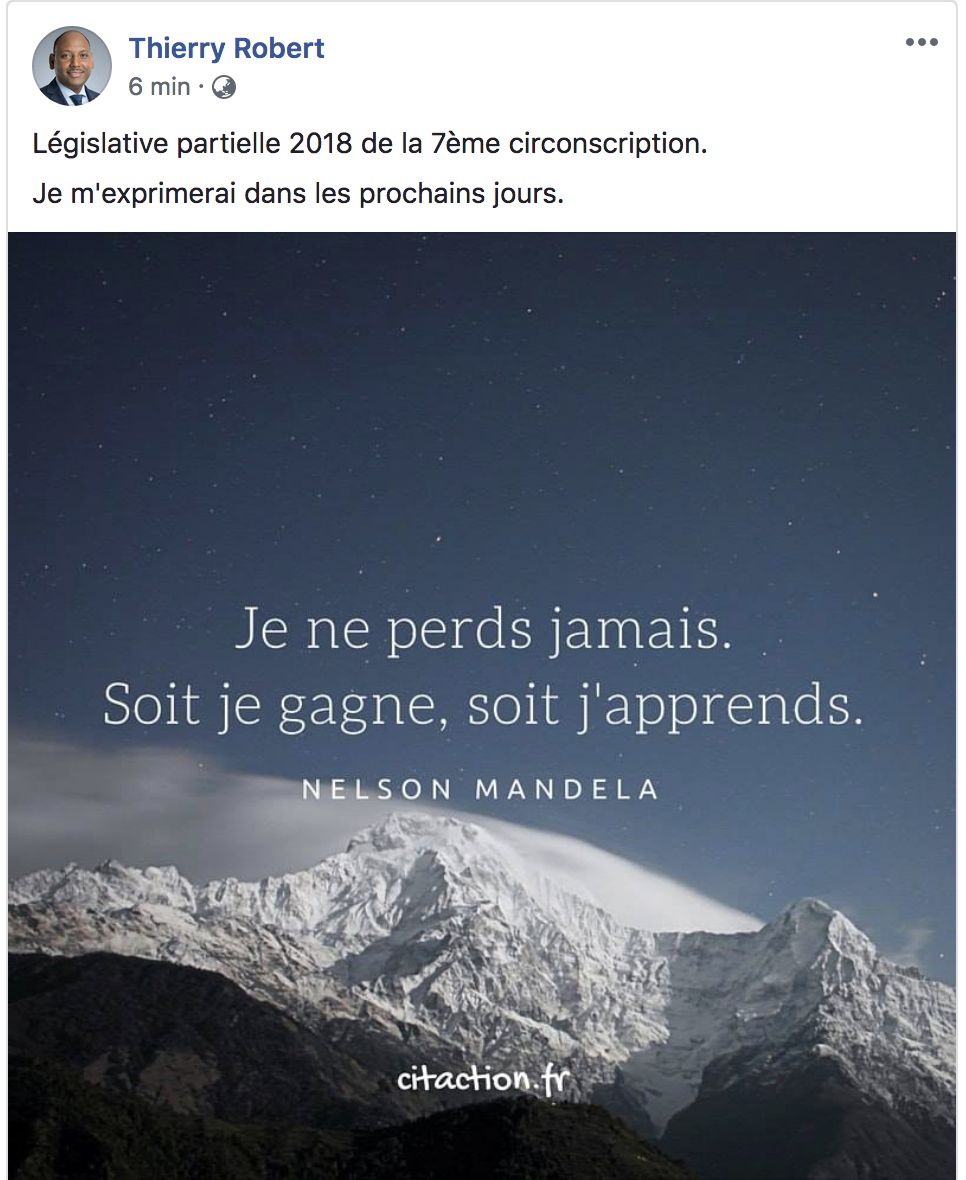 Thierry Robert reconnait la défaite de son frère Pierrick
