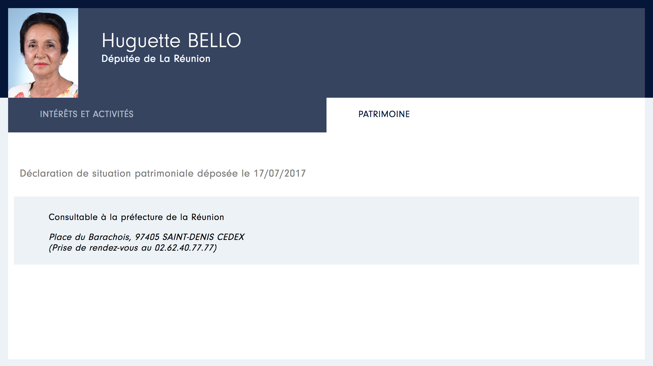 La déclaration de patrimoine de Nadia Ramassamy nécessite une vérification supplémentaire