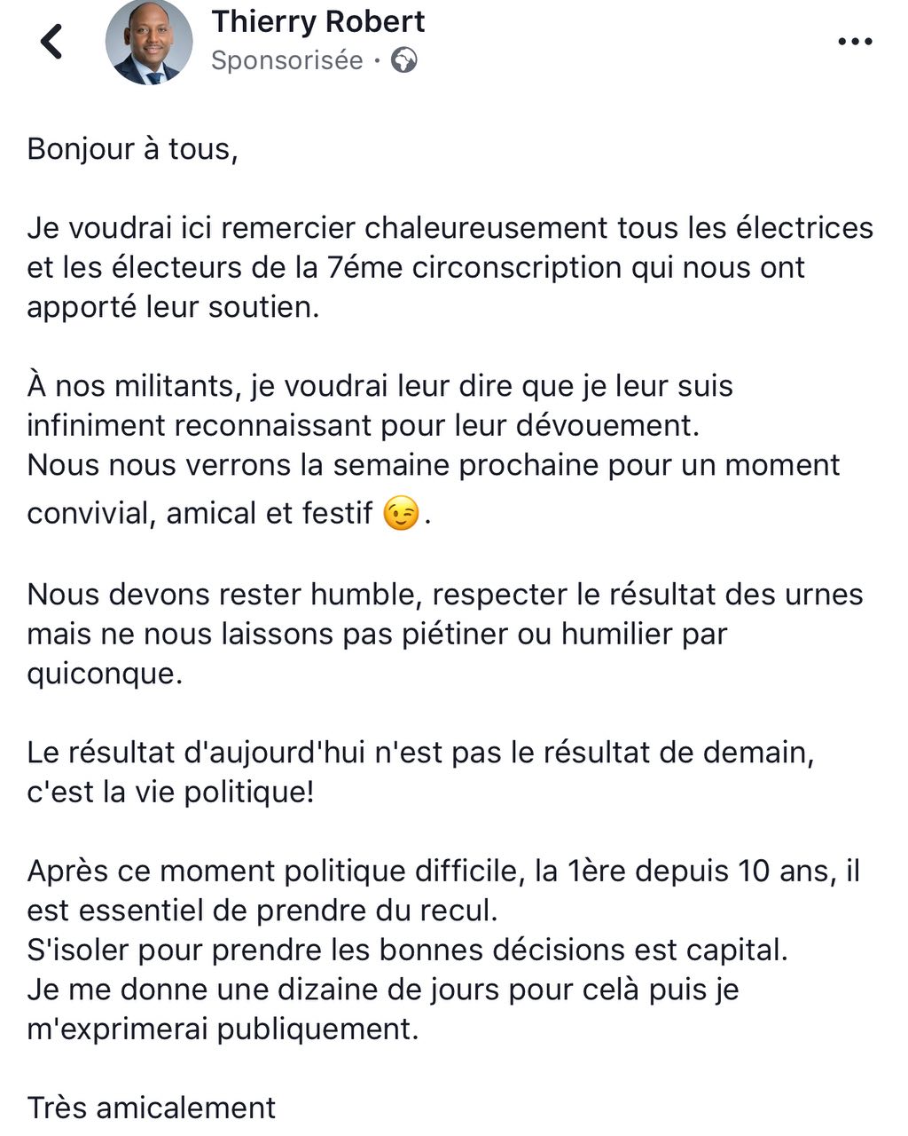 Thierry Robert va faire une retraite d'une dizaine de jours