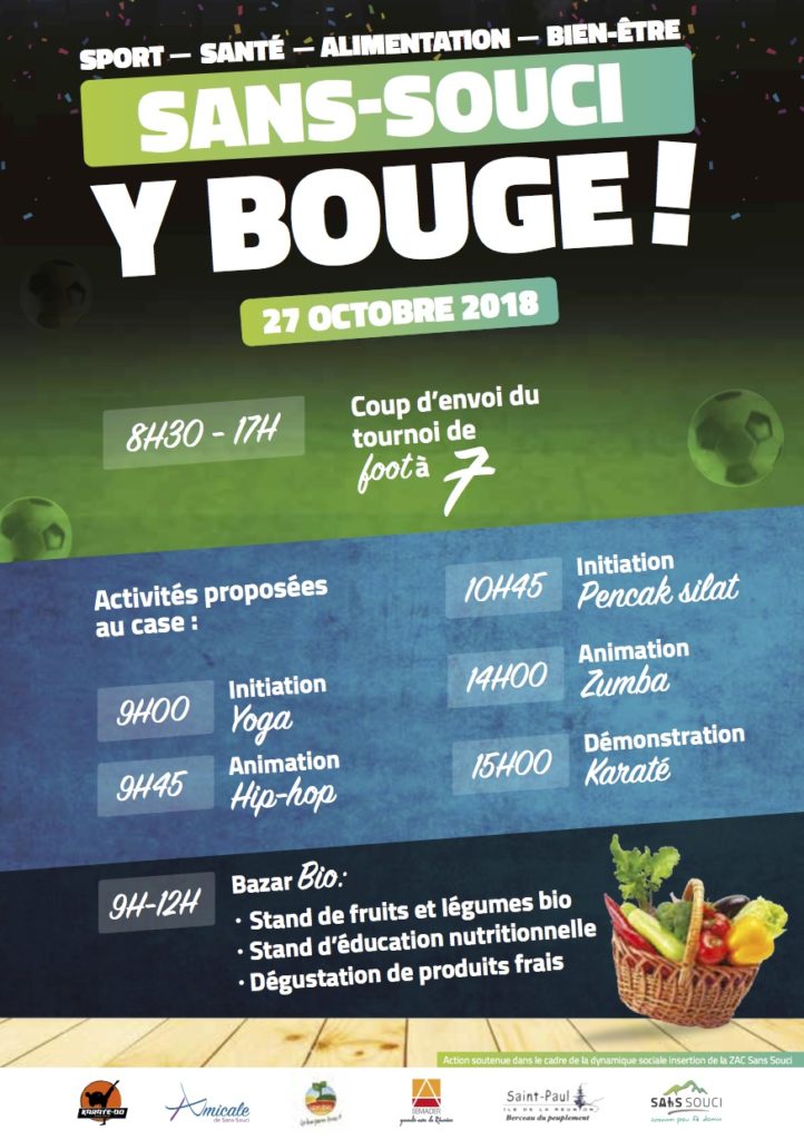 Foot, yoga, hip-hop, zumba et bazar bio pour Sans Souci i bouge