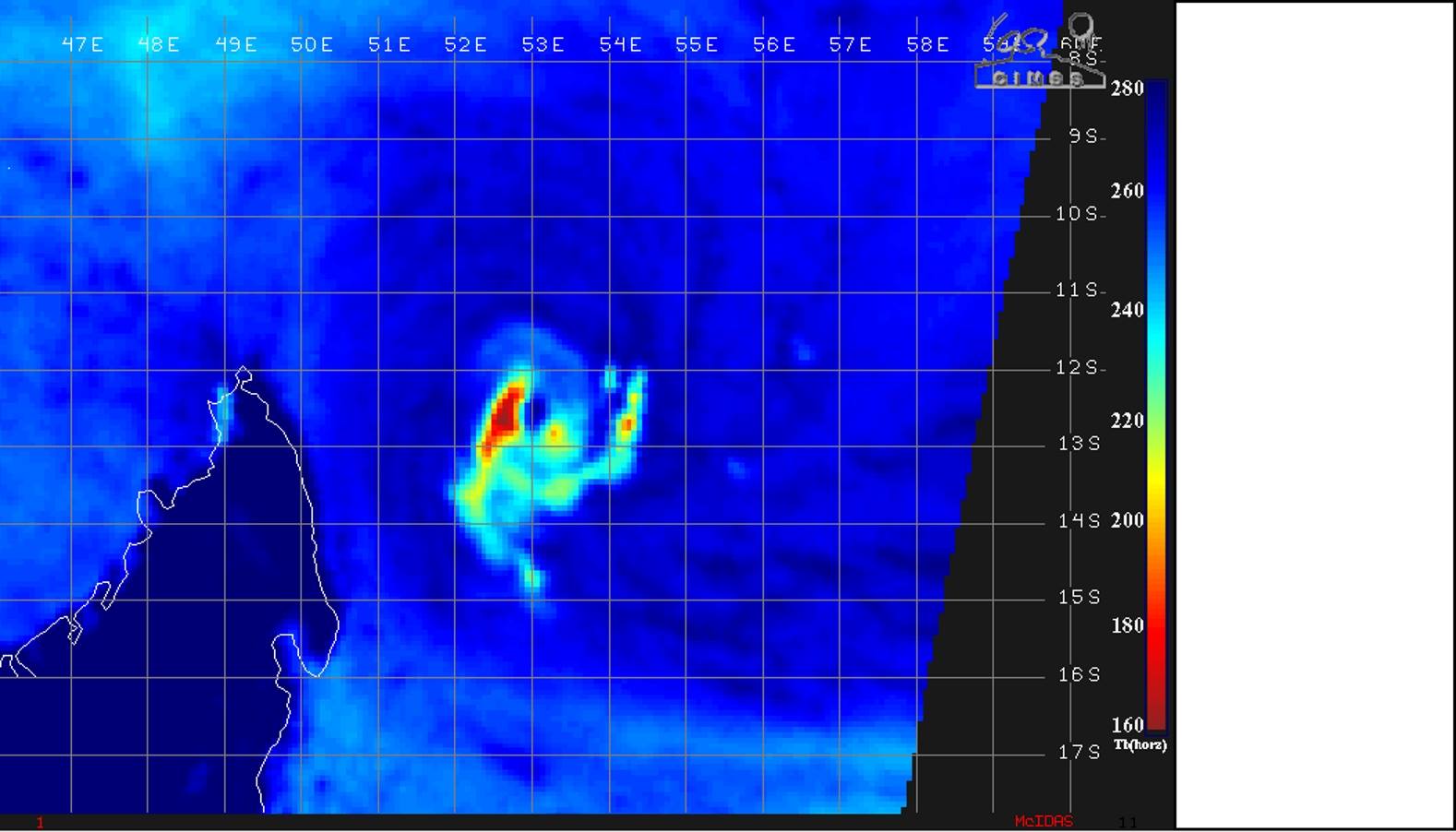 Météo JTWC : Des rafales à 200km/h mais Alcide devrait continuer à s'affaiblir