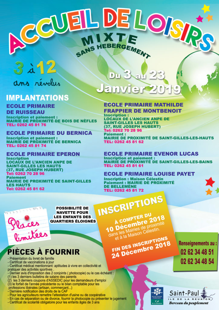 Bientôt les vacances ! Les inscriptions pour les ALSH démarrent le 10 décembre 2018 !