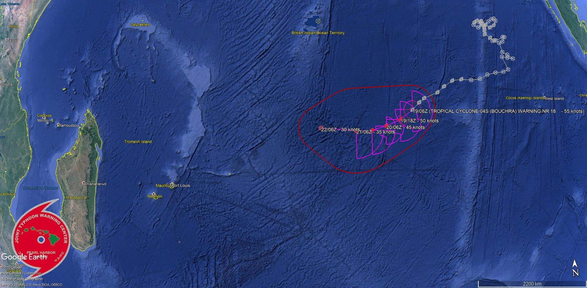 (JTWC) Un lundi au soleil et point sur la forte tempête tropicale BOUCHRA