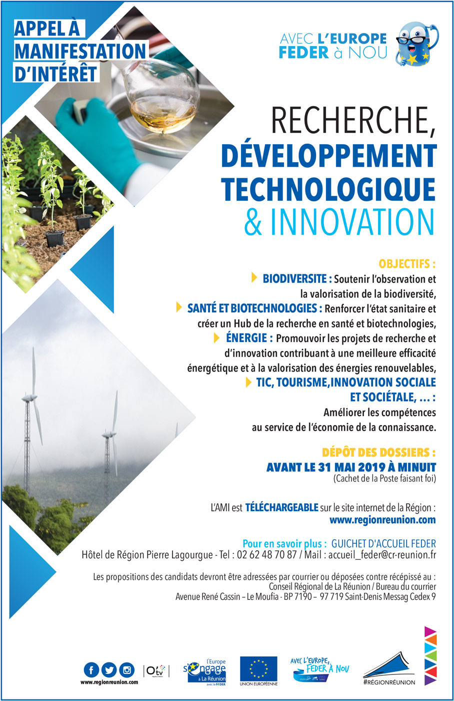 Appel à Manifestation d’Intérêt : Recherche, Développement Technologique et Innovation