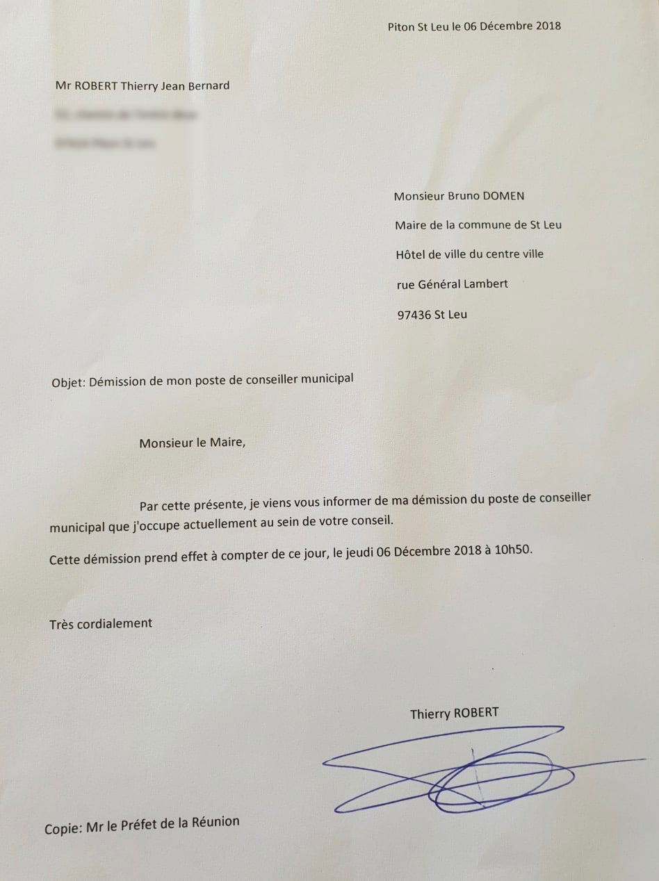 Thierry Robert tire un trait sur la politique et démissionne