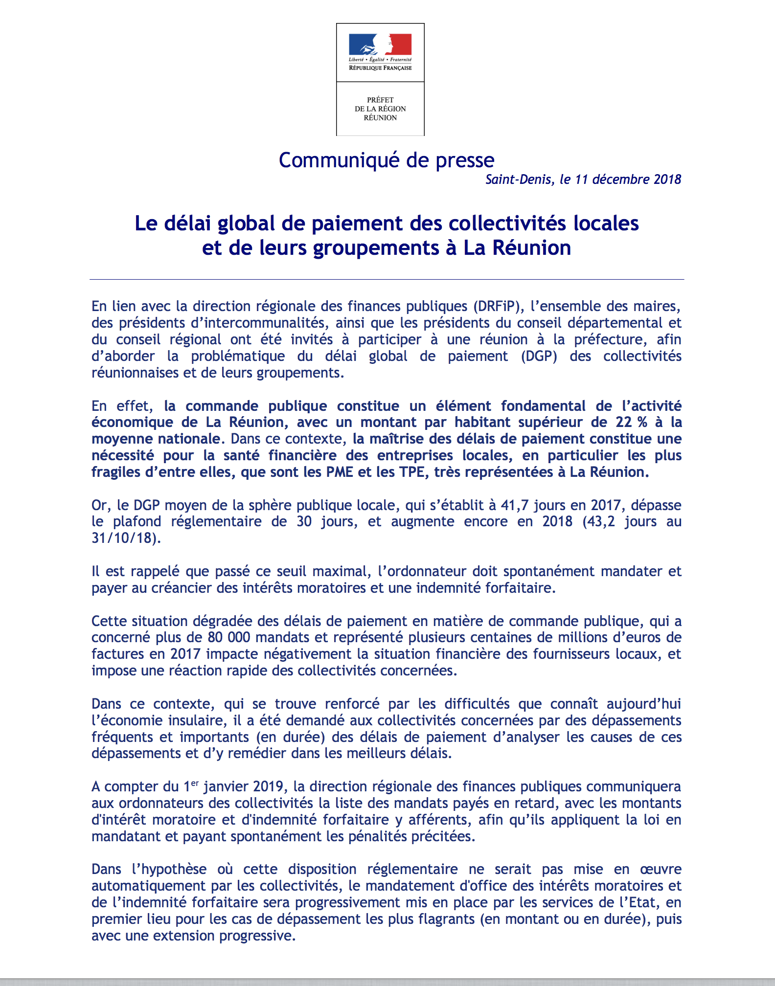 La préfecture demande aux collectivités de payer leurs factures en temps et en heure