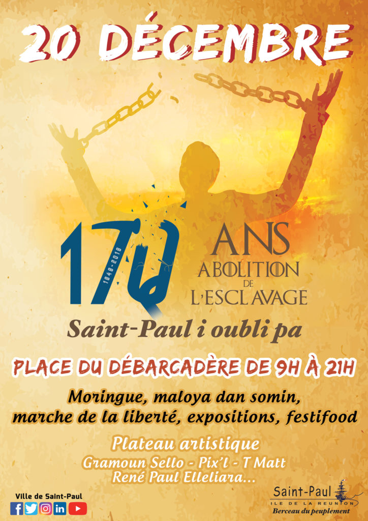A la nou la: 170 ans de l’abolition de l’esclavage pou le 20 désamb