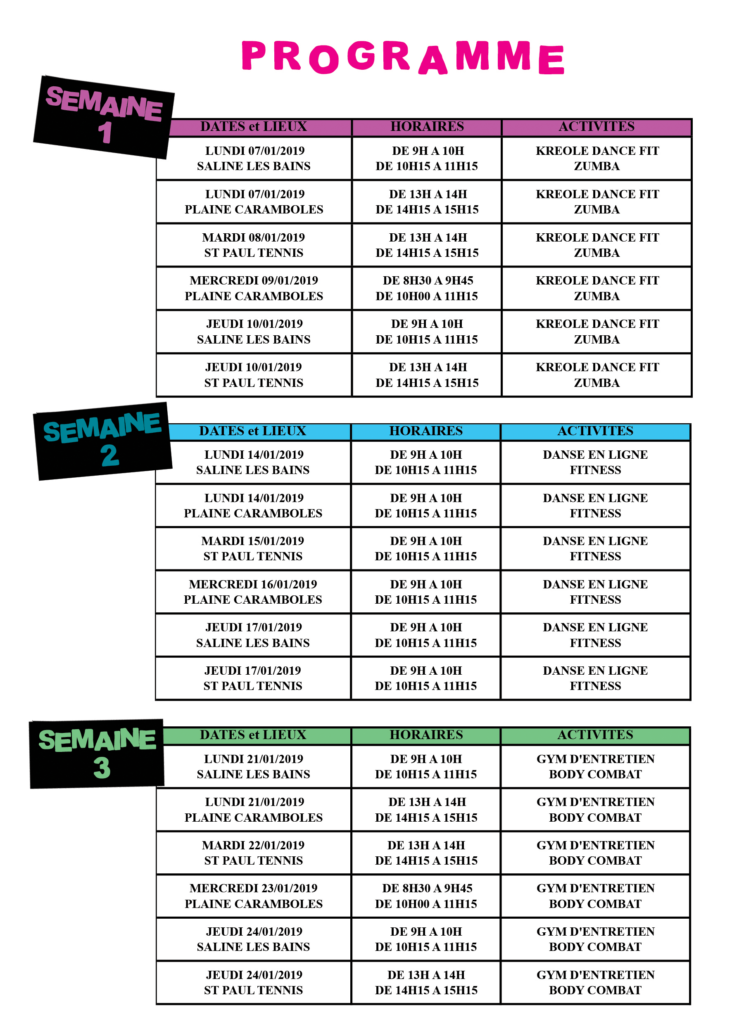 Sessions de sport gratuites pendant ces vacances !