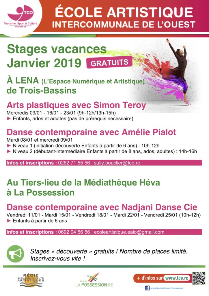 Bon plan : L’EAIO vous propose des stages artistiques gratuits pendant les vacances !