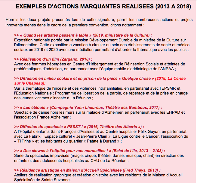 Renouvellement du partenariat 