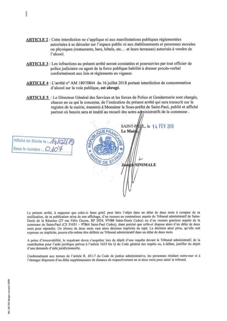 Interdiction de la consommation d’alcool sur la voie publique