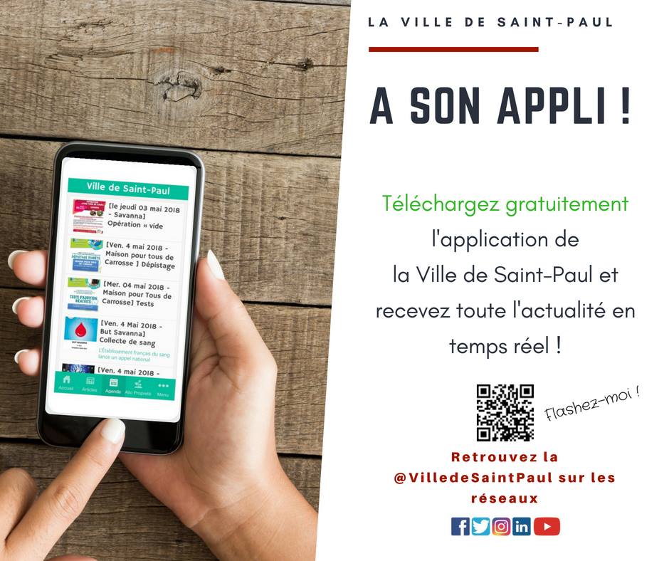 Restez connectés ! Téléchargez l’application Ville de Saint-Paul !