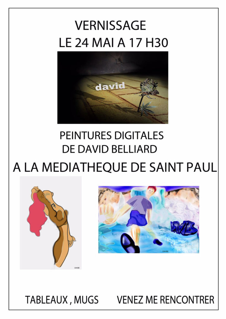 Mariage de la peinture et du digital à la médiathèque Leconte de Lisle