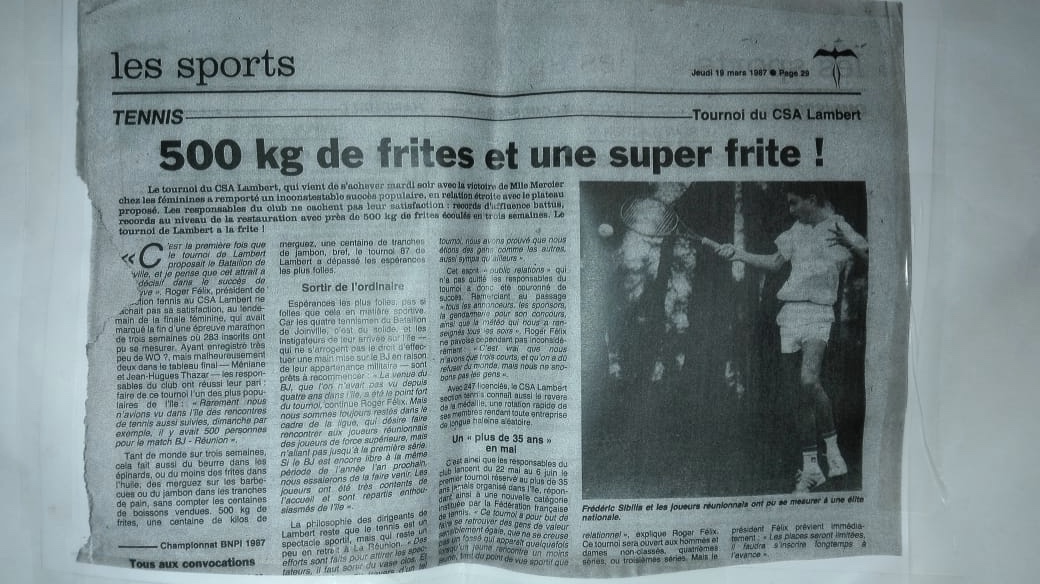 Tournoi de tennis du CSA Lambert: Belle reprise, 27 ans après !