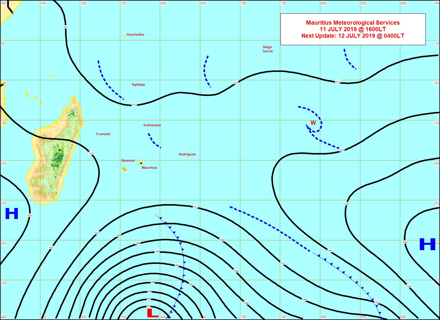 MAURICE: 30.6° à Port Louis le 10 Juillet, au plus proche du record absolu de 1973