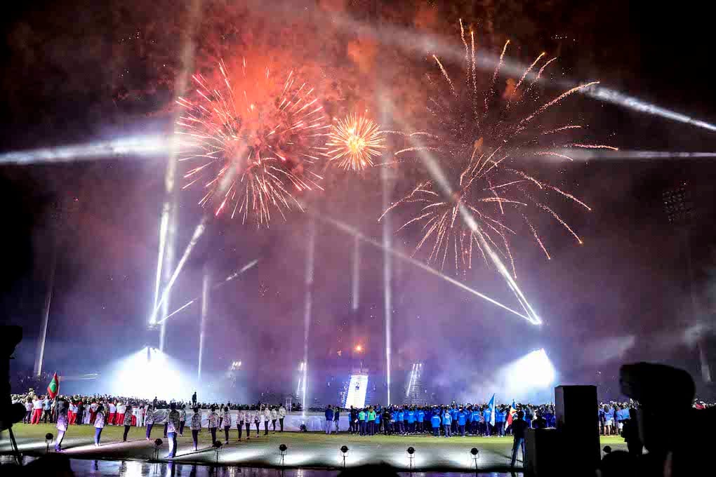 10e JIOI : Ce?re?monie d’ouverture au stade Ajalay. La Re?gion Re?union fe?licite les premiers me?daille?s re?unionnais