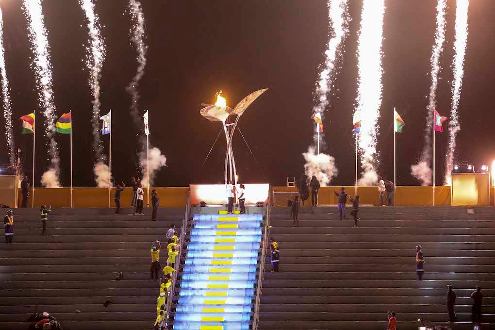 10e JIOI : Ce?re?monie d’ouverture au stade Ajalay. La Re?gion Re?union fe?licite les premiers me?daille?s re?unionnais