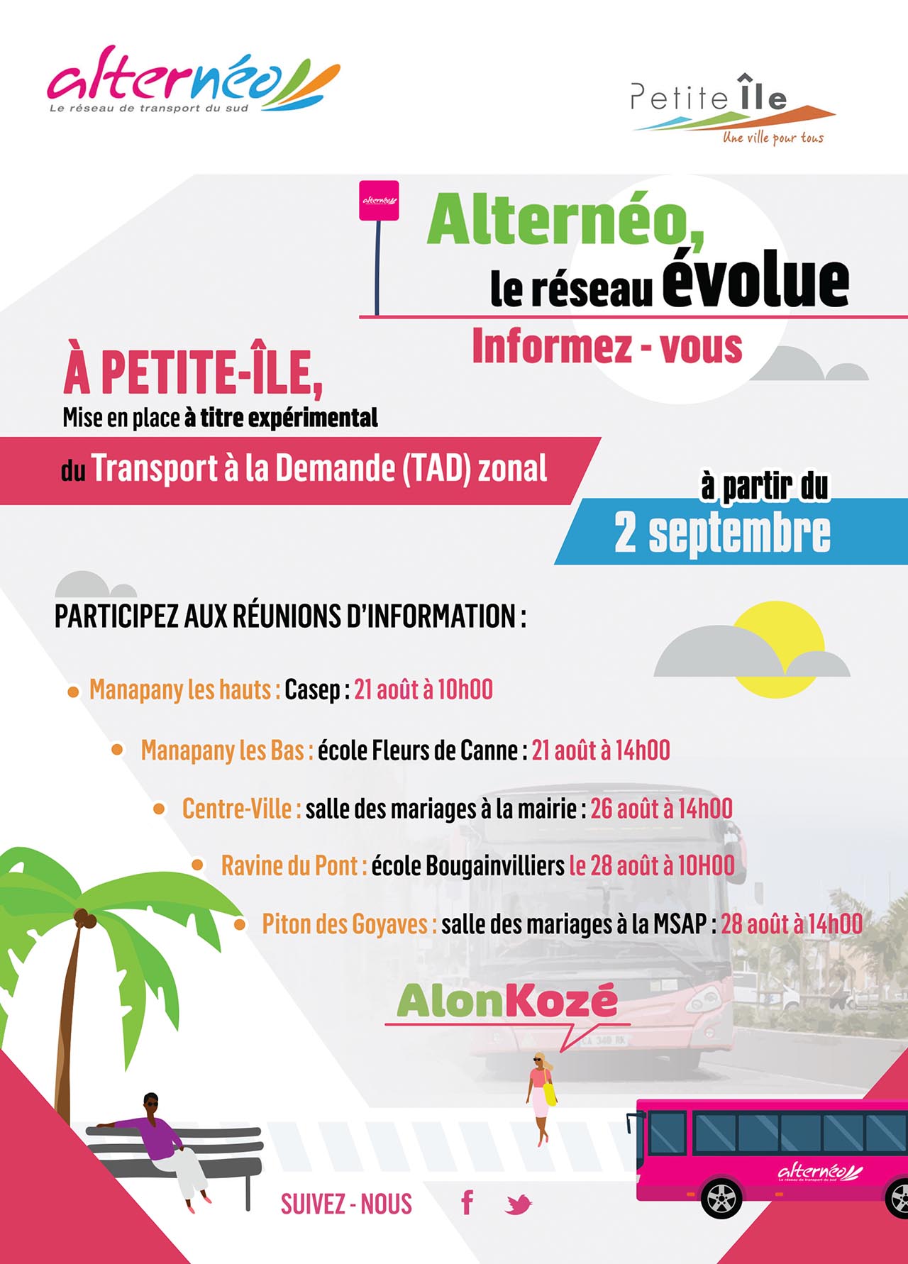 Petite-île : Expérimentation du transport à la demande (TAD)