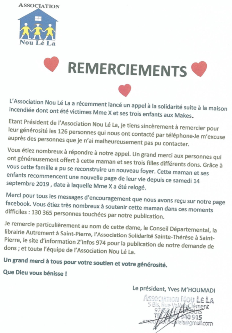 Incendie aux Makes : La mère célibataire et ses trois enfants relogés