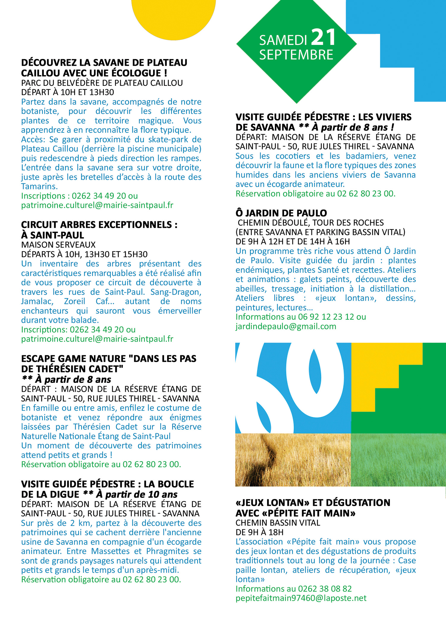 Programme des Journées européennes du Patrimoine à St-Paul