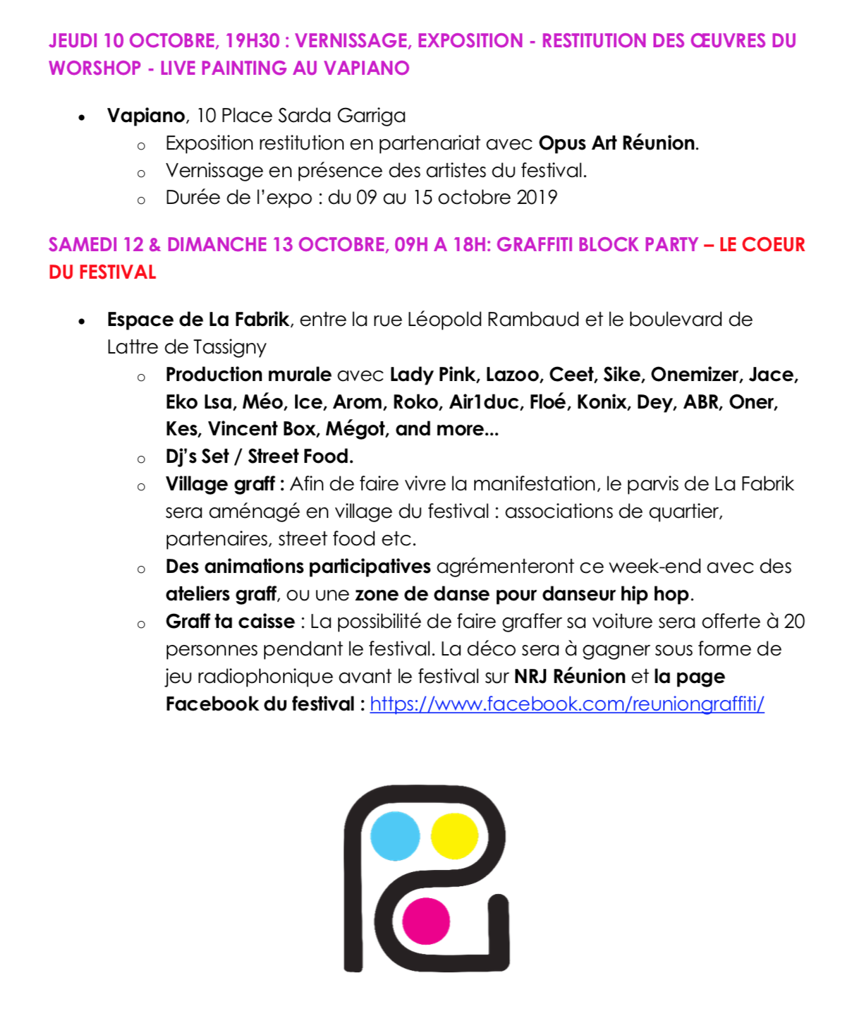 Lancement du premier Festival international de Street Art, à Saint Denis, du 04 au 13 octobre