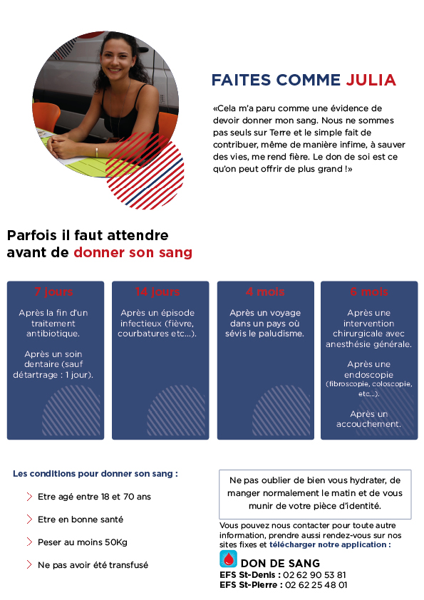 Retrouvez le planning mensuel du don de sang pour le mois d’octobre