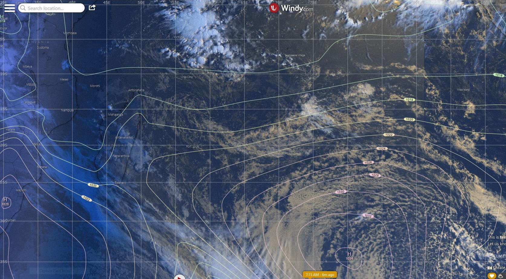 La Réunion reste encore dans une zone de temps sec et plutôt chaud