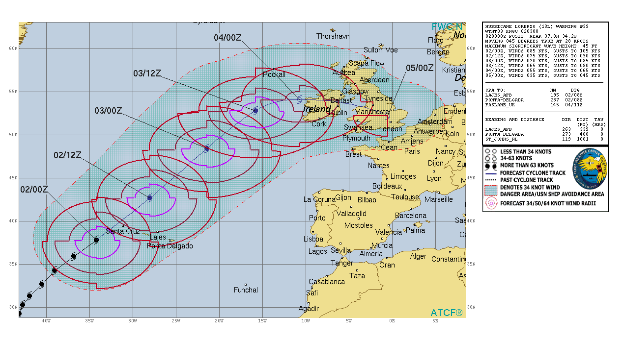 Ouragan LORENZO: les Açores en alerte maximale, des rafales de 140km/h deja enregistrées