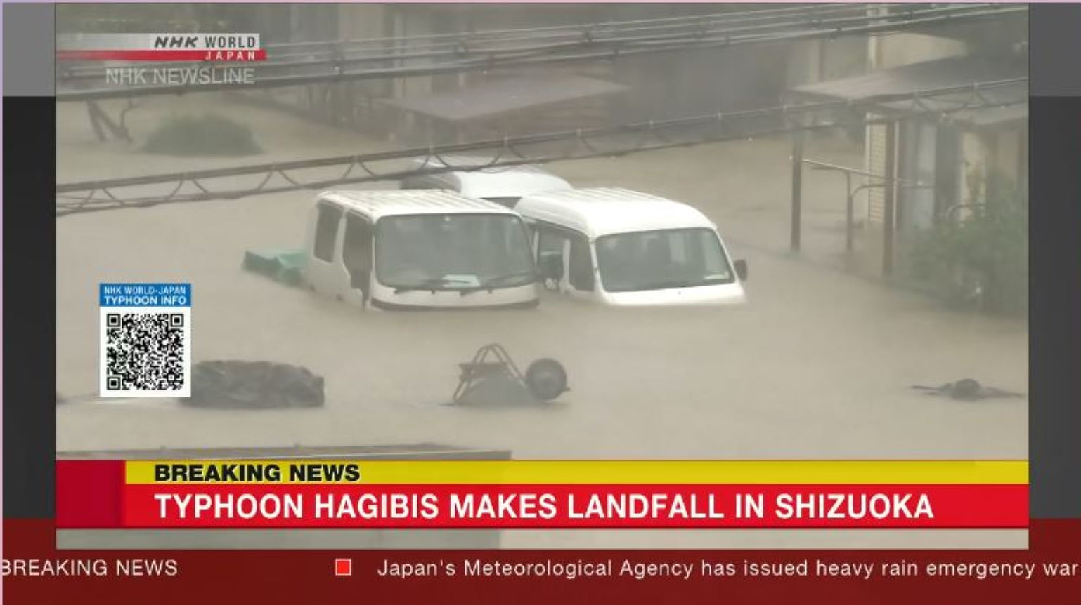 CYCLONE: Hagibis frappe la région de Tokyo,alerte maximale, pluies torrentielles,tornade à Ichihara