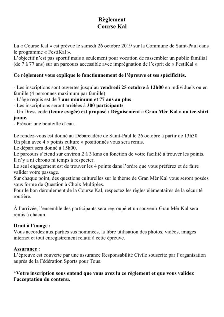 Inscrivez-vous à la Course Kal !