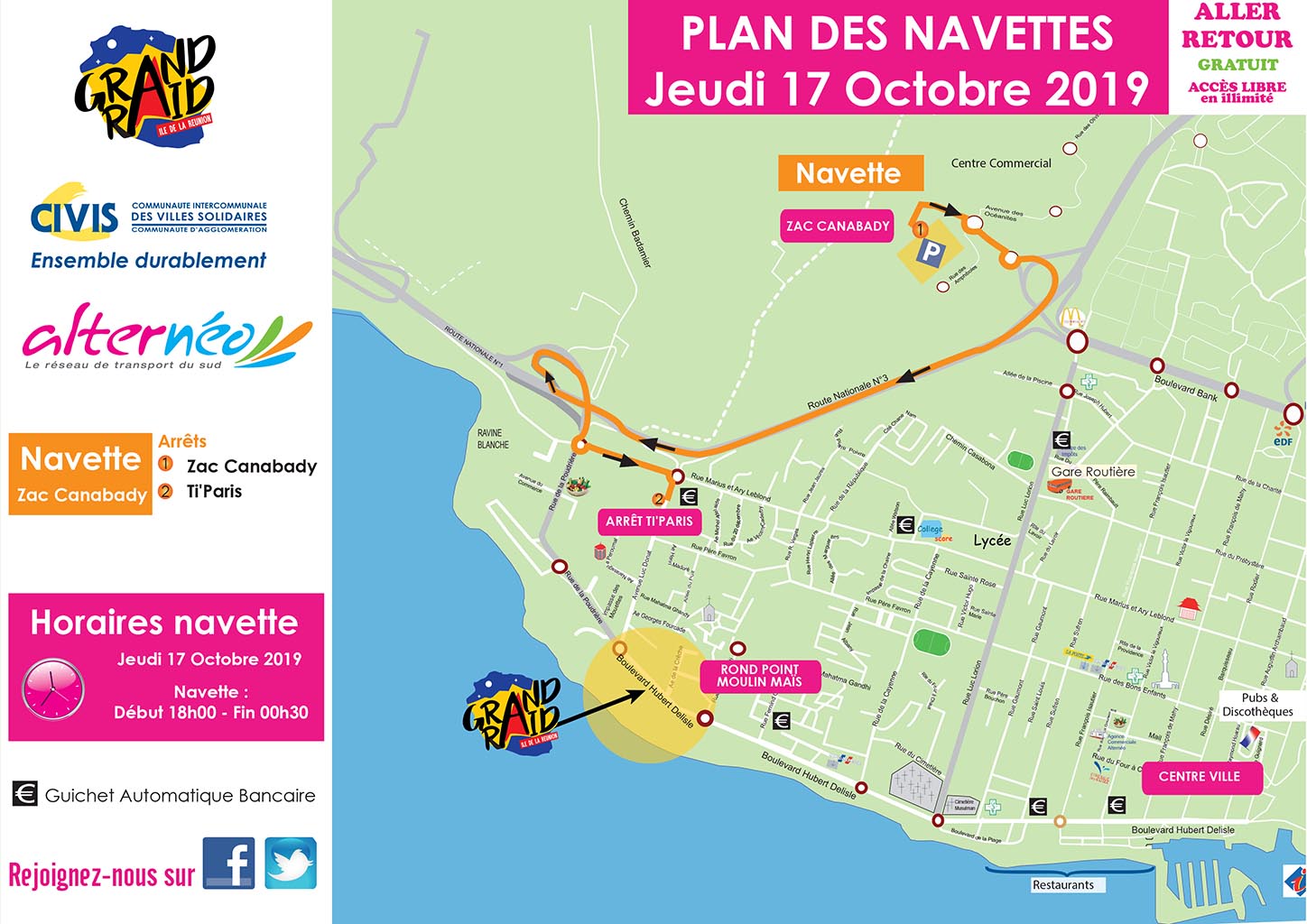 Navette gratuite pour le Grand Raid 2019