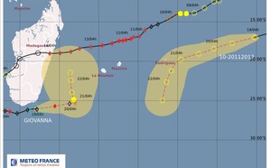 Giovanna à 980 km au Sud-Ouest de la Réunion