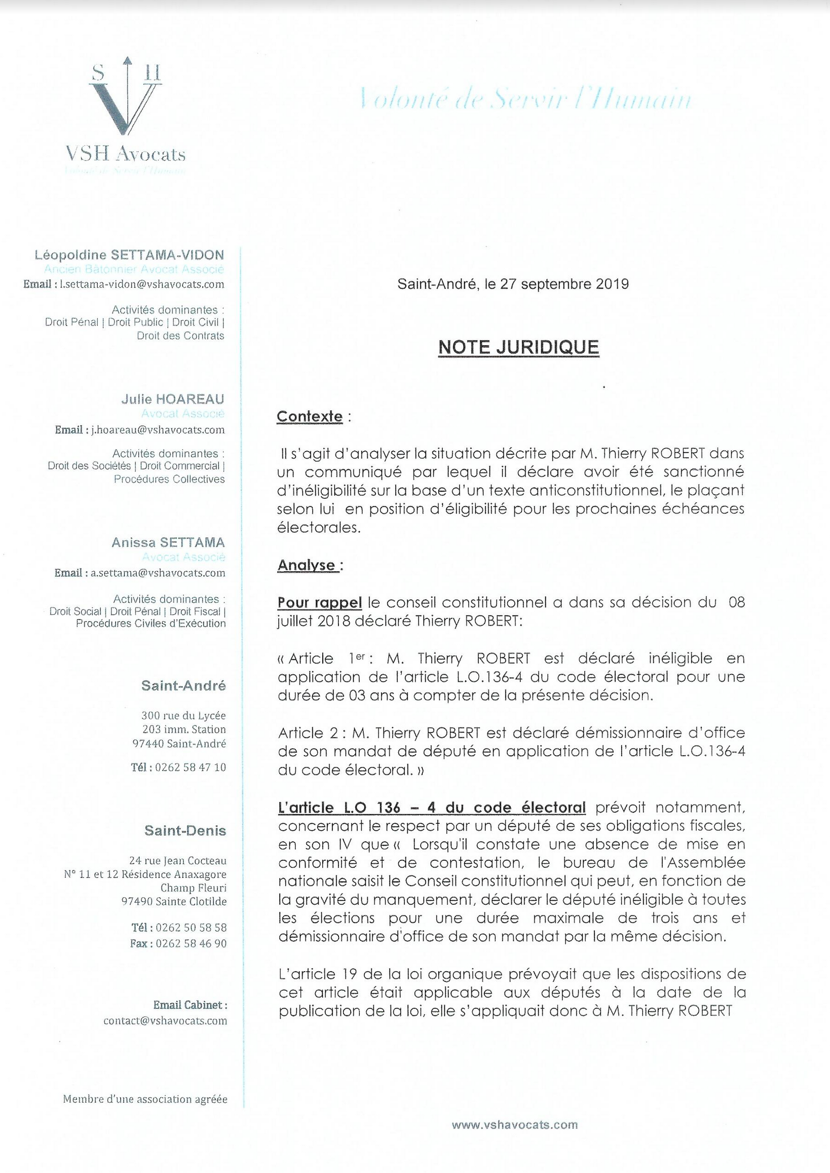 [Pierrot Dupuy] Non, Thierry Robert ne peut pas se présenter aux municipales !