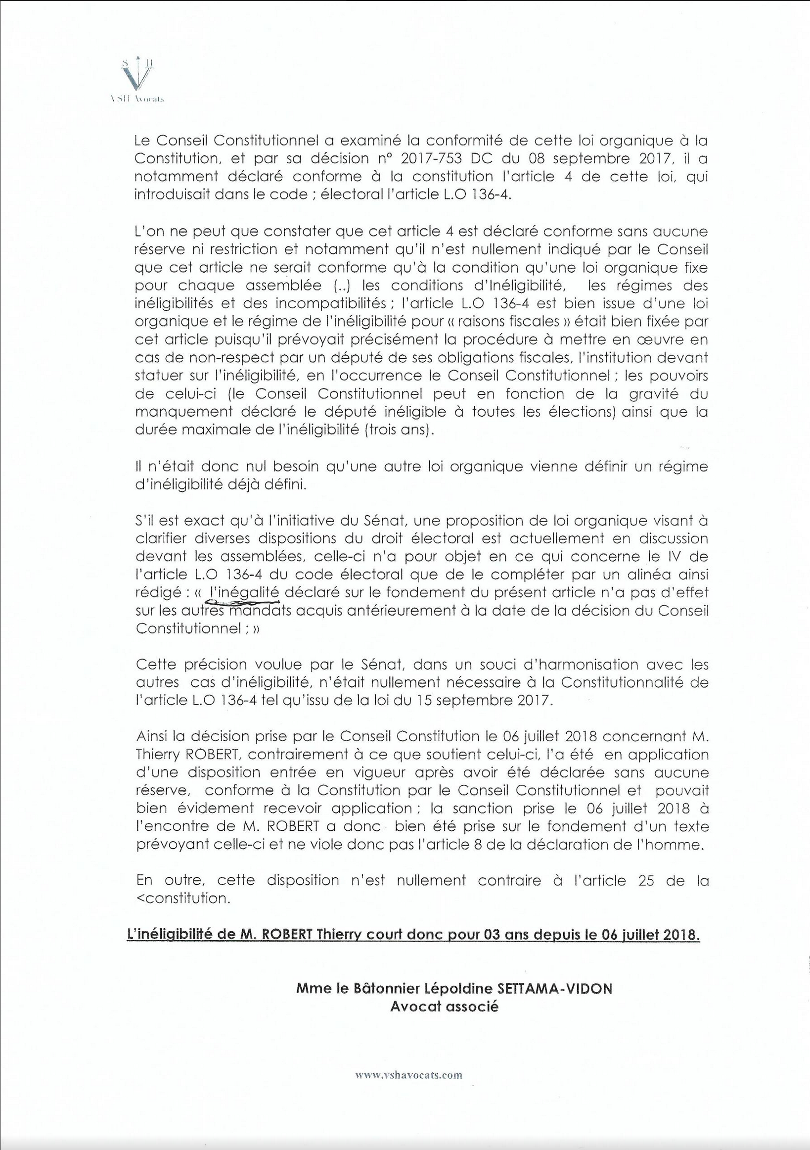 [Pierrot Dupuy] Non, Thierry Robert ne peut pas se présenter aux municipales !