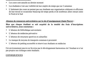 Les élèves et parents de la fac de médecine refusent un enseignement au rabais