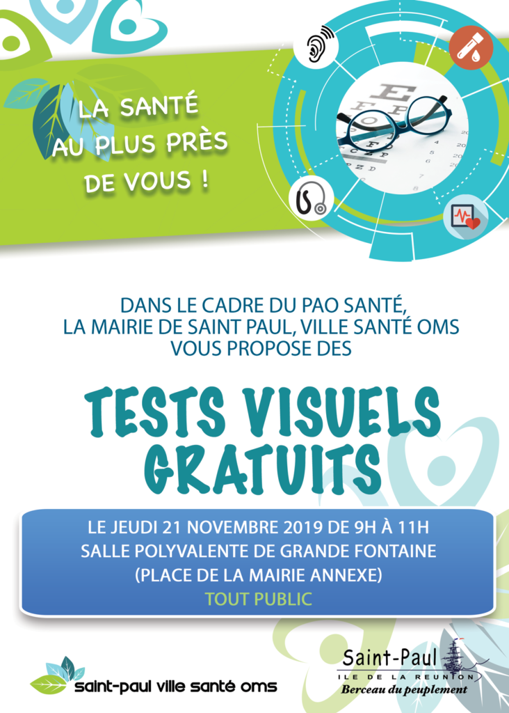 Des tests visuels gratuits ce mardi 19 et ce jeudi 21 novembre à Saint-Paul