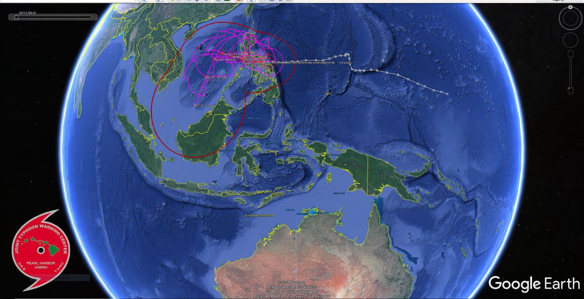 CYCLONES: l'oeil du typhon Kammuri passe sur Legazpi aux Philippines avec des rafales estimées à 260km/h
