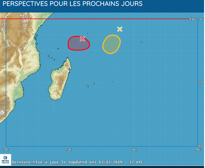 Une zone perturbée suivie par Météo France