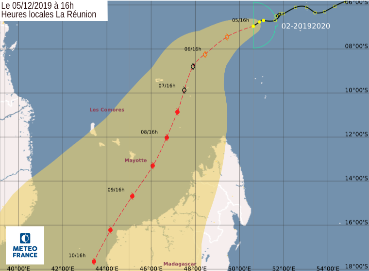 [Météo France] Ambali forte tempête tropicale et la dépression tropicale N2 toujours suivie au Nord de Mada