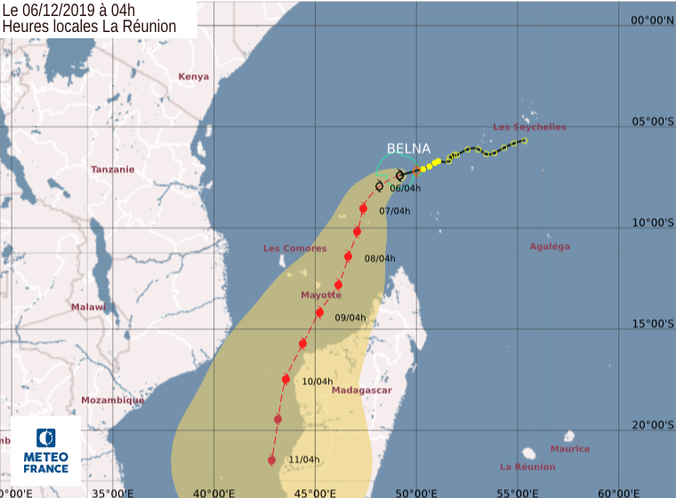 Cyclone très intense AMBALI: une intensification explosive hors du commun, BELNA forte tempête