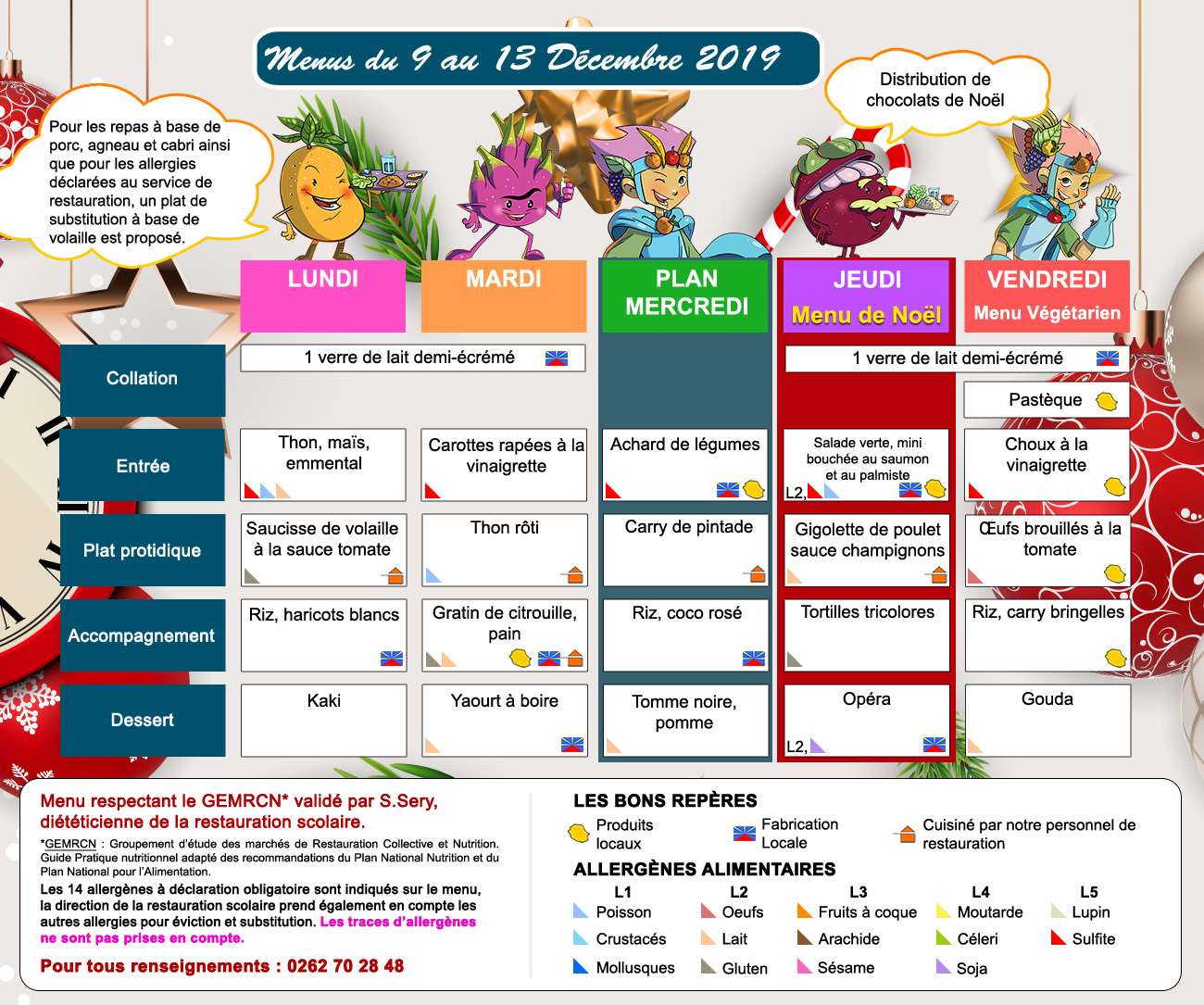 Des menus modifiés dans les cantines
