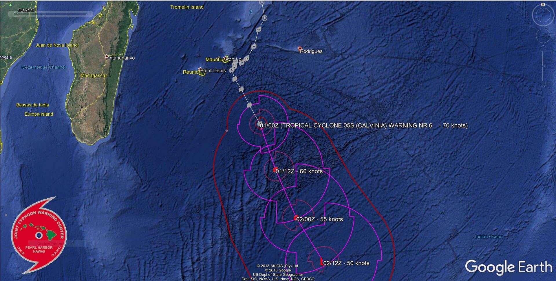 Mercredi/04h: CALVINIA devient cyclone tropical en 2020 mais fonce sur des eaux plus froides