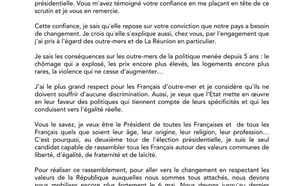 La lettre de François Hollande aux Réunionnais