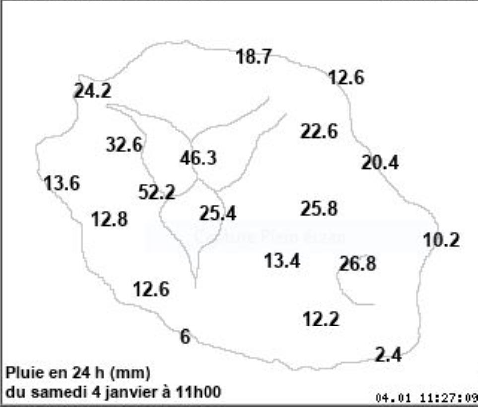 Samedi midi: des pluies plus marquées probables cet après-midi et la nuit prochaine