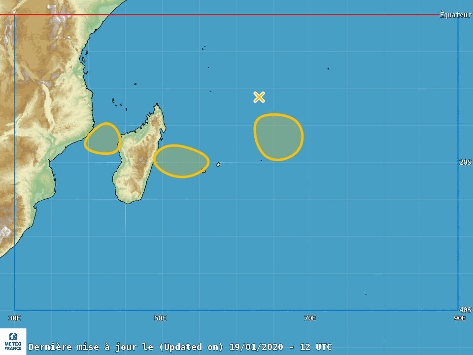 [Météo France]: dégradation pluvieuse sur la Réunion à partir de Mardi. 3 tempêtes possibles sur le Sud Ouest Indien 